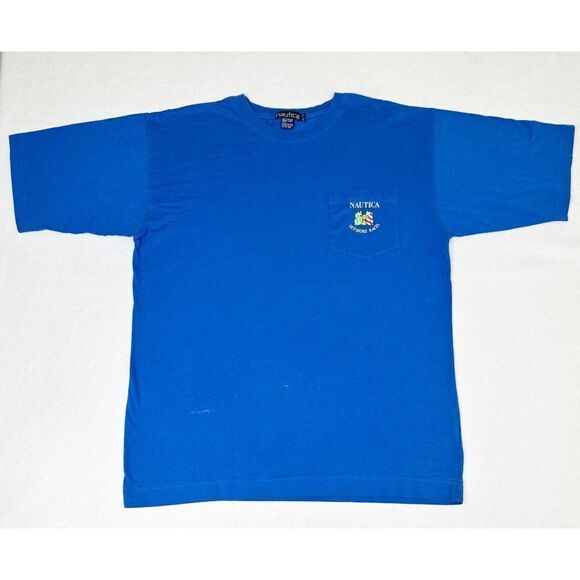 Vintage 90s Nautica T-Shirt Blue XL Offshore Races Boating Sailing Ocean - Picture 1 of 7